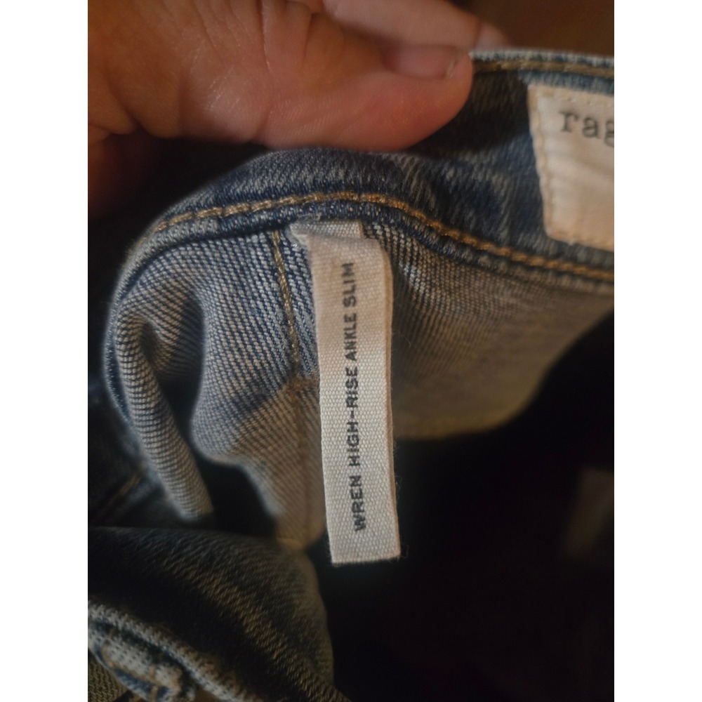 Rag & Bone Wren High-Rise Ankle Slim Jeans Nyasa Blue RJ3025F1XNY Size 26 - Picture 6 of 7